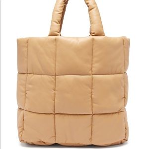 Like new - Stand Studio Assante puffy sand quilted faux-leather tote bag